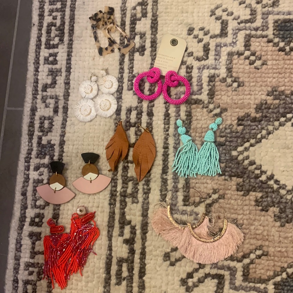 Fun earrings.Brands vary- Anthropologie to Revolve to Lulus. Can sell separate